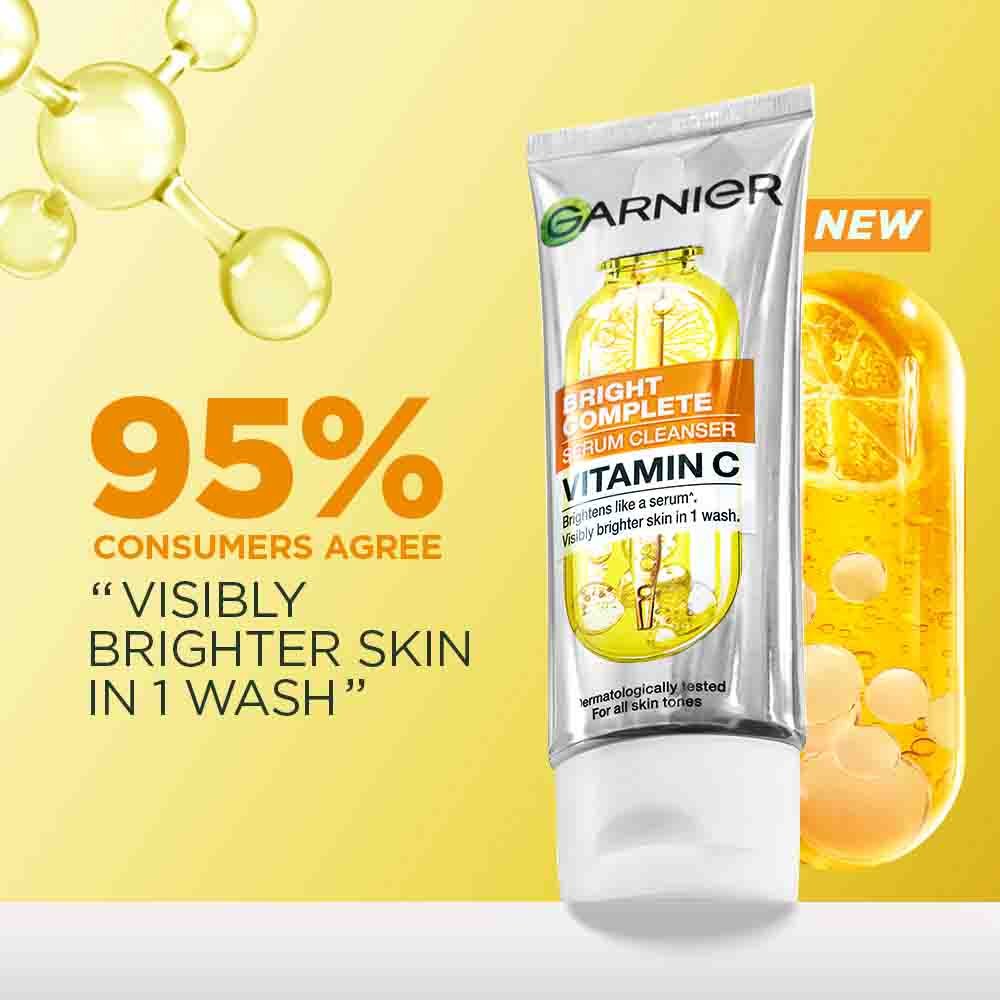 Deep cleansing Garnier Super UV Vitamin C Serum Cleanser for bright skin